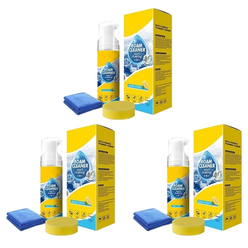 Multifunctional Foam Cleaner - 3 sets（1050g+3 Sponges +3 cleaning clothes）